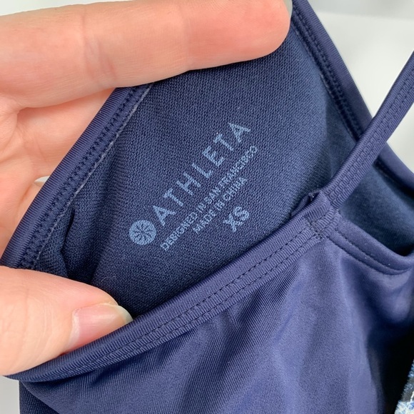 ATHLETA Vivid Side Tie Tankini Swim Top Strappy XS Shirred 211897 UPF 50+ Women - Picture 5 of 10